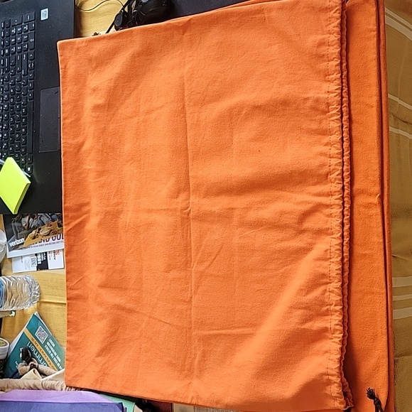 Hermes big orange dustbag with brown drawstring (#09) - Picture 3 of 6